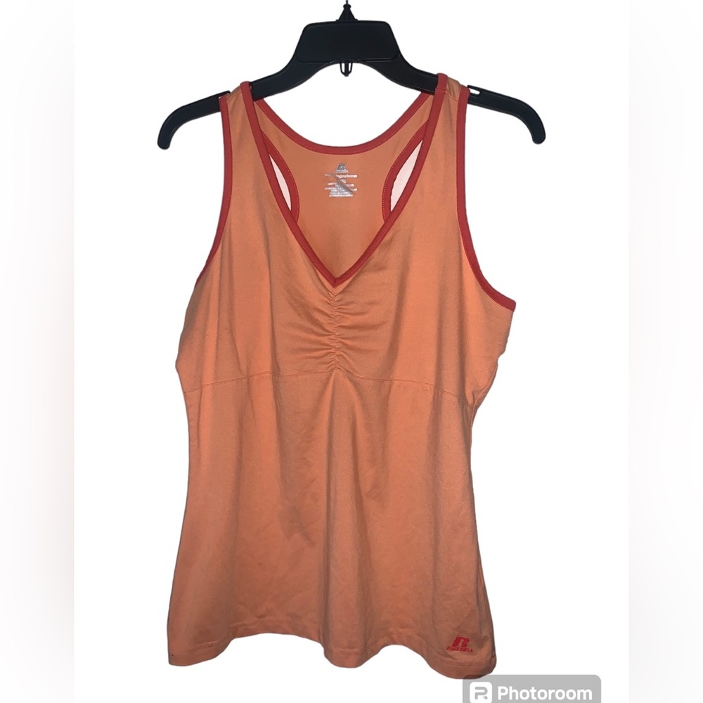 Russell Athletic‎ orange coral athletic racerback tank top size large